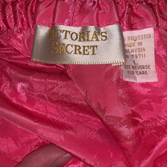 Victoria’s Secret Gold Label Hot Pink Silky Shorts Sleeveless Top PJ Sleep Set L - Picture 3 of 8